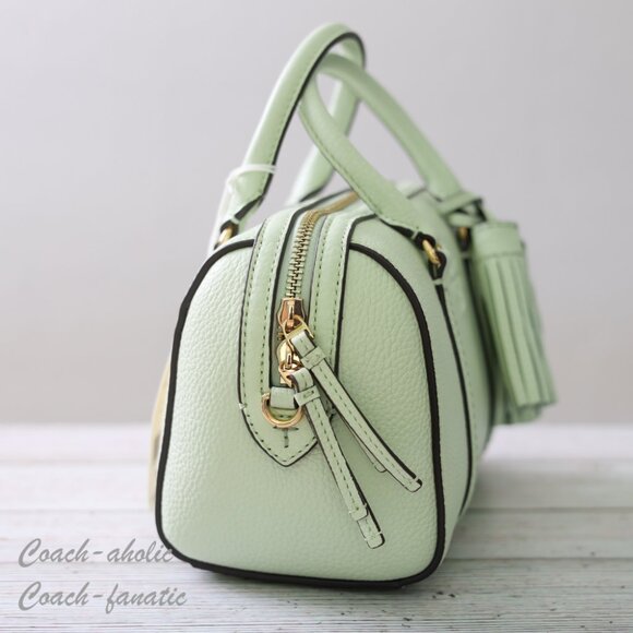 NWT Tory Burch Thea Mini Satchel Leather Crossbody in Meadow Mist - Picture 7 of 12